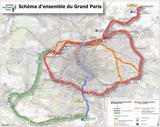 Carte du réseau de transport du Grand Paris.